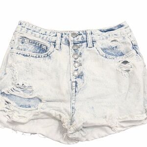 Light Blue Distressed Jean Shorts